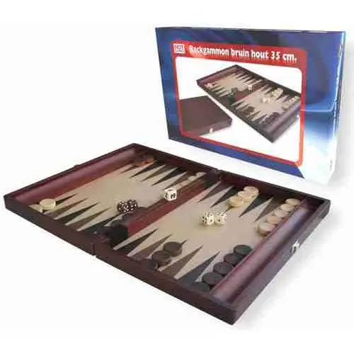 Backgammon Kist Bruin Hout