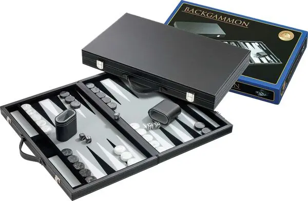 Backgammon Koffer Grijs