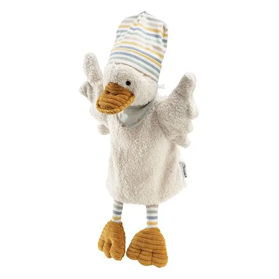 Handpop knuffel eend Edda - 33 cm